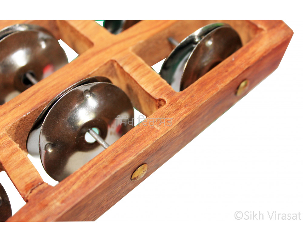 Musical Instrument Kartal Khartal Wooden Thali Jeekha 12 Steel